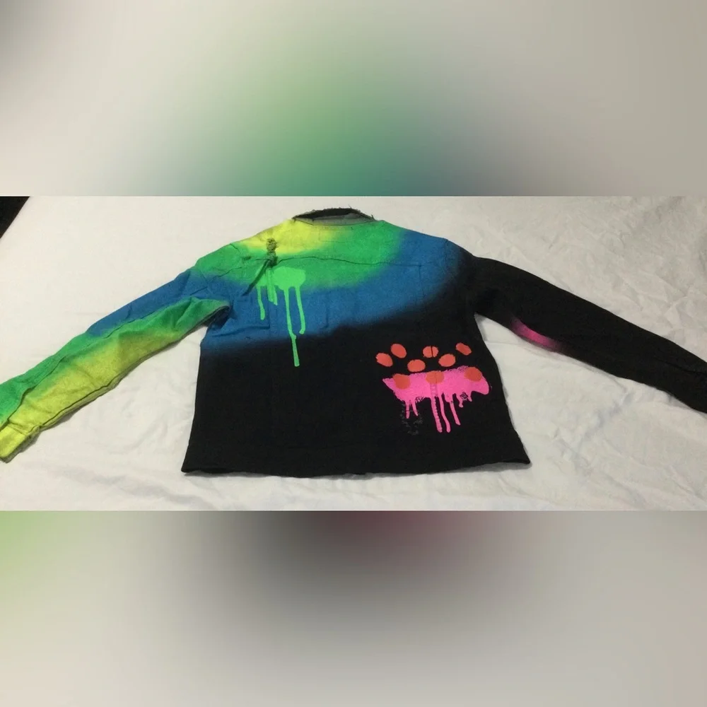 Mackeen Painted Distressed Men’s Graffiti Denim Jacket Size M - Picture 6 of 11